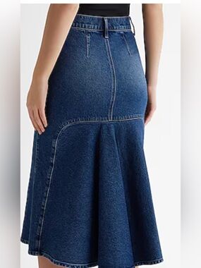 Express Dark Blue Denim Skirt with Tag